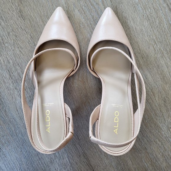 Aldo Nude Sling Back High Heel Size 9 - Picture 5 of 15